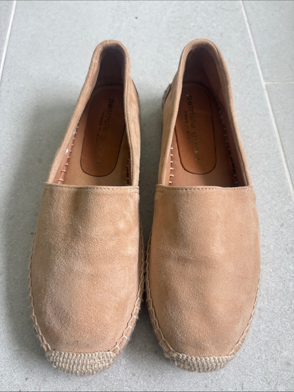 Tan leather Espadrille Slip-Ons